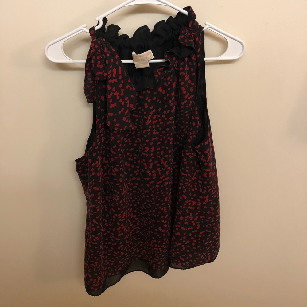 Michael Kors bow tie ruffle tank